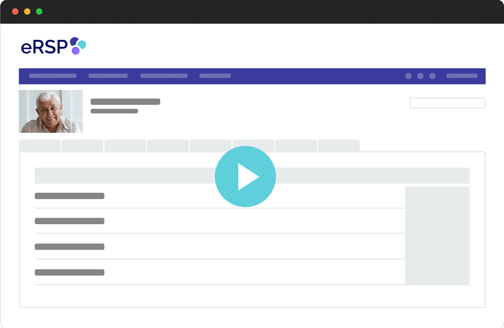 eRSP Home Care Software Screen