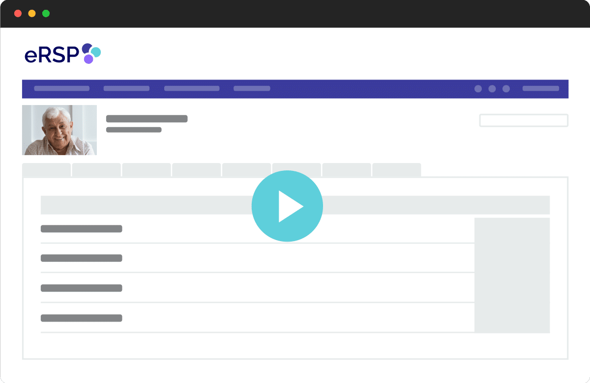 eRSP Home Care Software Screen