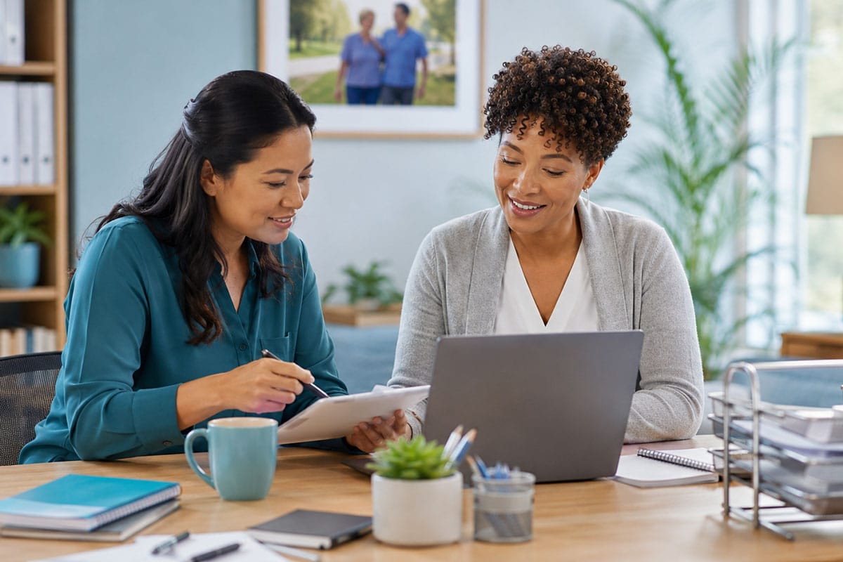 home care team in office